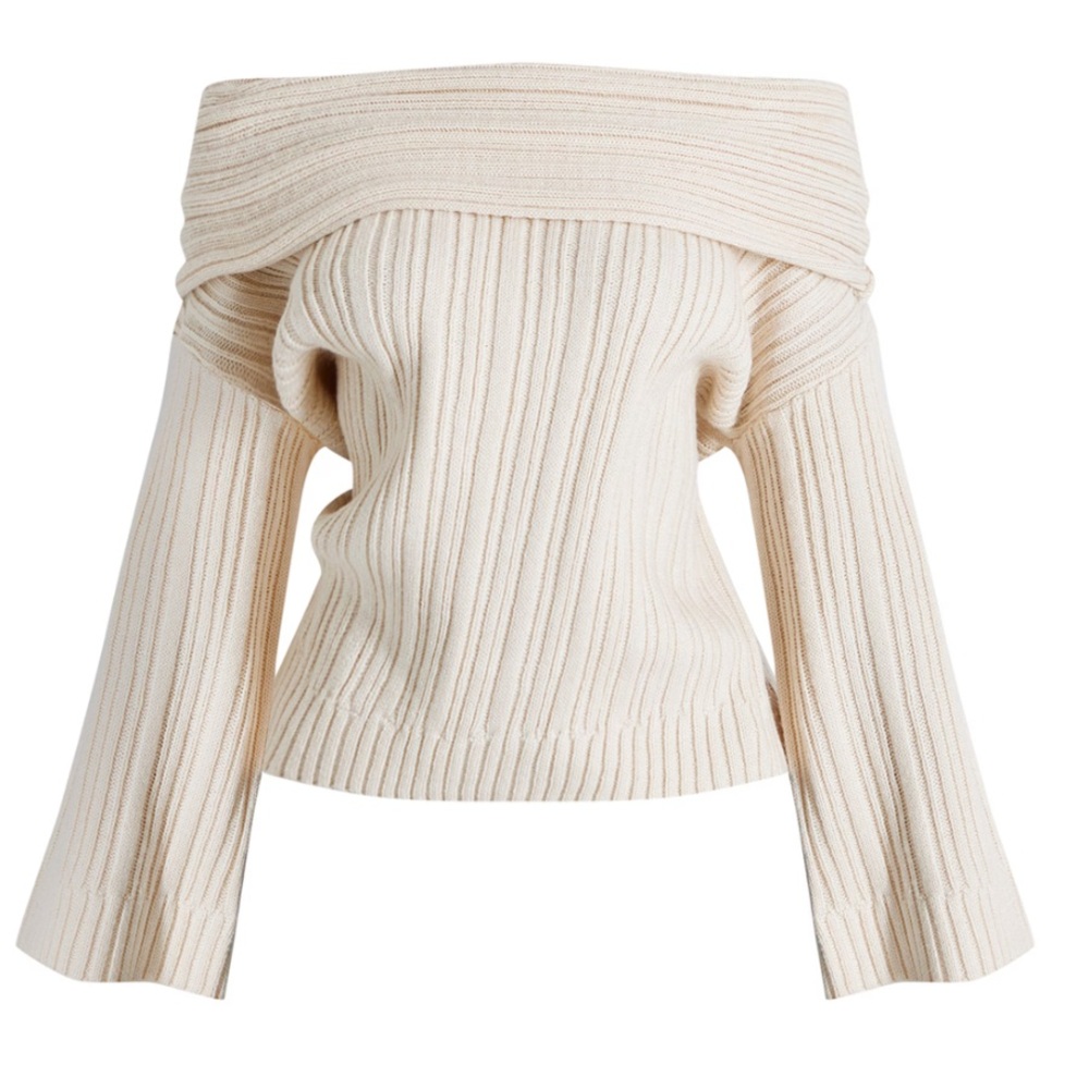PrettyLittleThing Off the Shoulder Knit Sweater